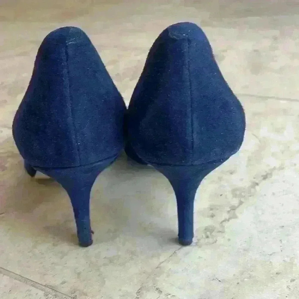 INC royal Blue Suede Classic Pumps3.5” Heel Size9M - Picture 4 of 8